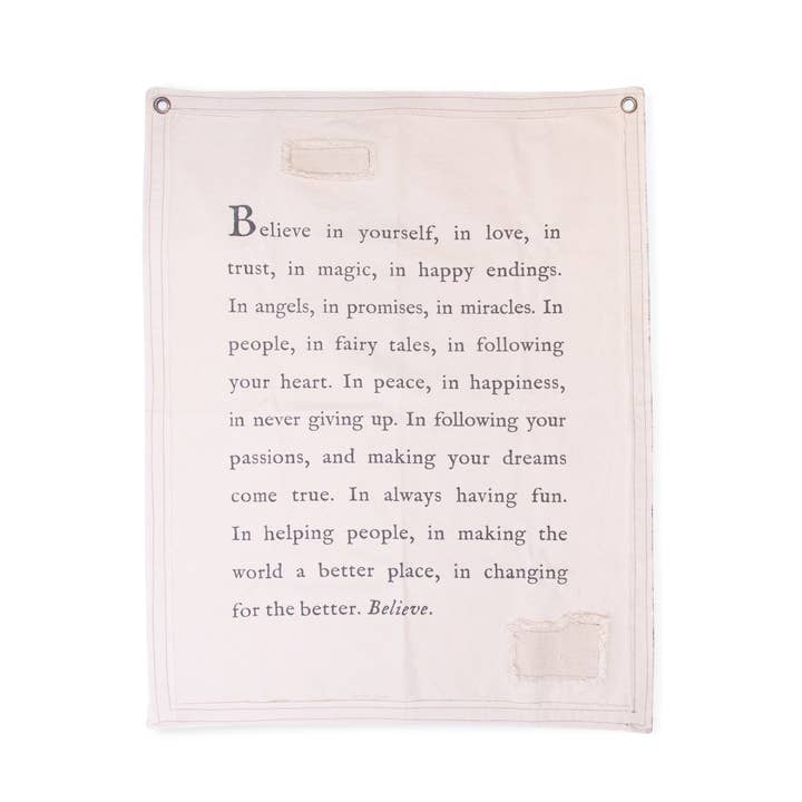 Believe In Yourself Canvas Wall Hanging 31.5" x 40" for wholesale by Sugarboo & Co