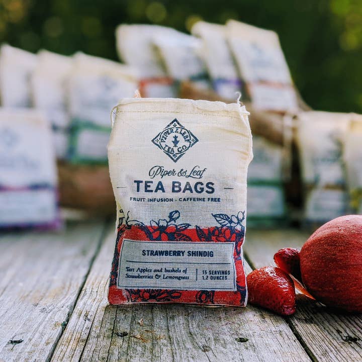 Piper & Leaf Artisan Tea Co - Wholesale Tea Bags - Strawberry Shindig - 9 Tea Bags