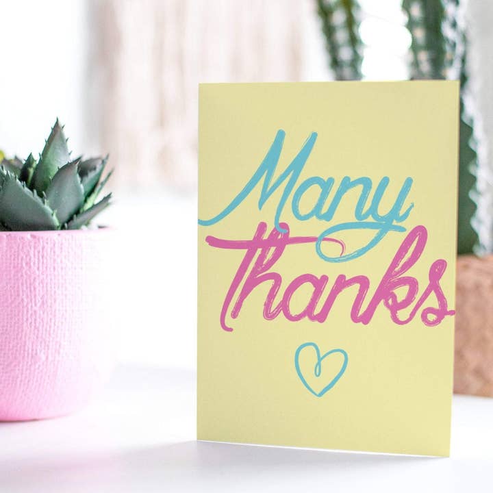 Mange tak - tak lykønskningskort for engroshandel hos CardCraft