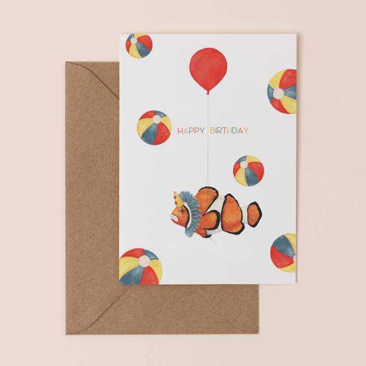 Biglietto di compleanno clown per la vendita all'ingrosso da parte di Mister Peebles