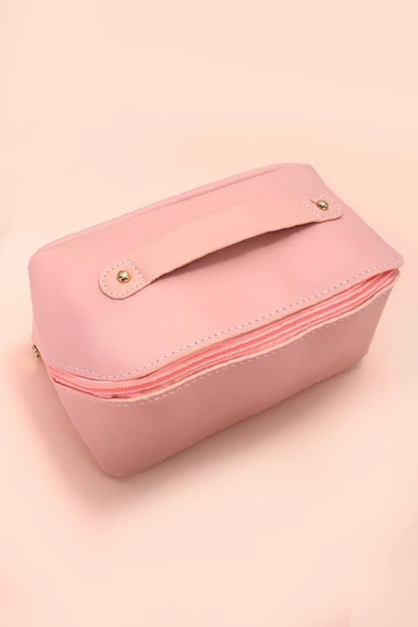 JOSSLYN by wall to wall - Wholesale Makeup/Cosmetic Bag - FAUX LEATHER OPEN FLAT COSMETIC BAGS | 40P5331