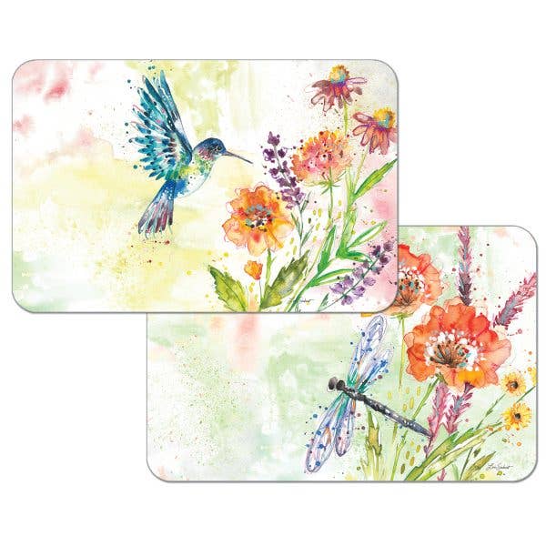 Fanciful Flight Reversible Rectangular Plastic Placemat for wholesale by CounterArt/Highland Home/Thirstystone/CoasterStone