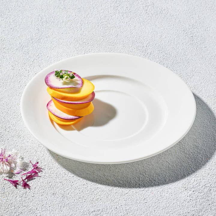 Vikko Lightning - Round White Saucer Bowl, 6.5" for wholesale by Kadra Kitchenware