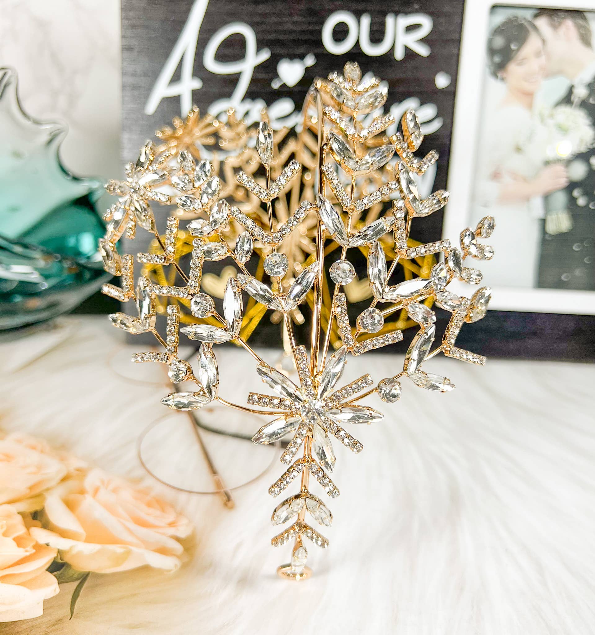 Happy Dream Gifts - Wholesale Fashion Headband - Women's - Crystal Bridal Headband, Crystal Bridal Hairpiece,Gold Crown4