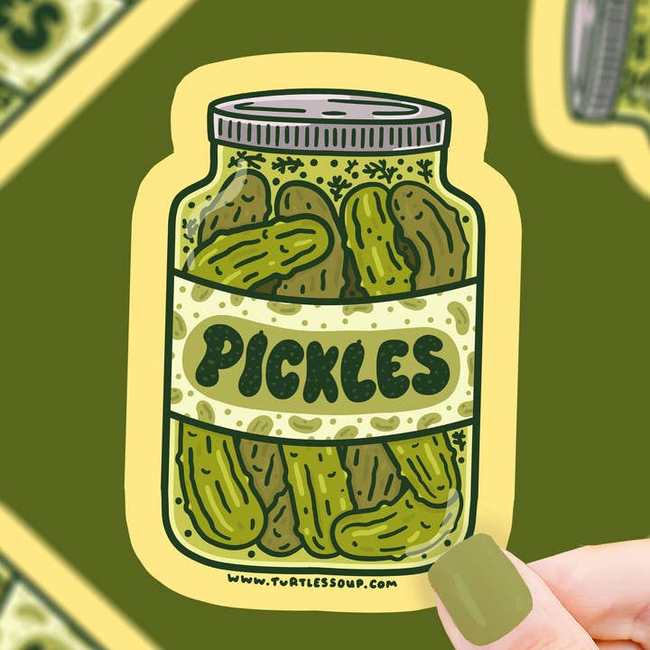 Pickle Jar Vinyl Sticker for wholesale by Turtle's Soup