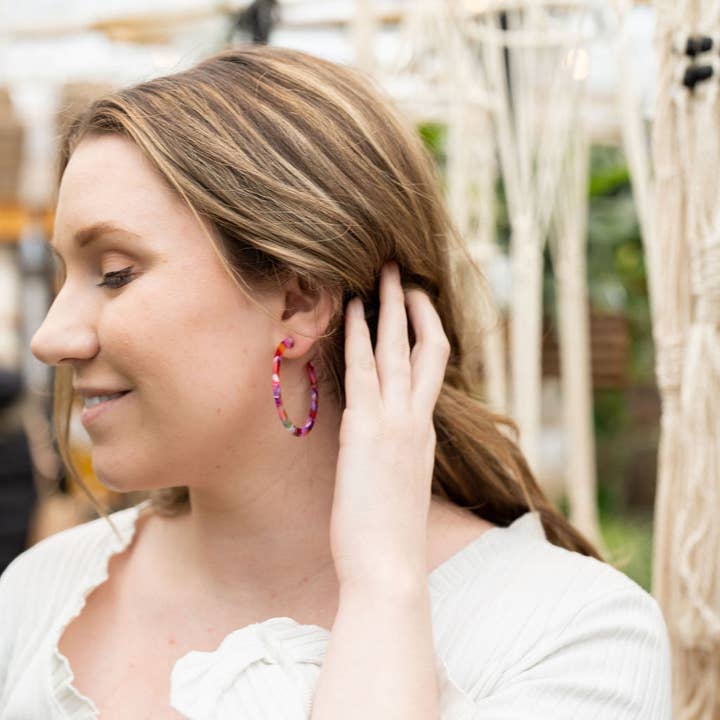 Spiffy & Splendid - Wholesale Hoop Earrings - Cameron Hoops - Paradise Pink // Jewelry, Earrings2