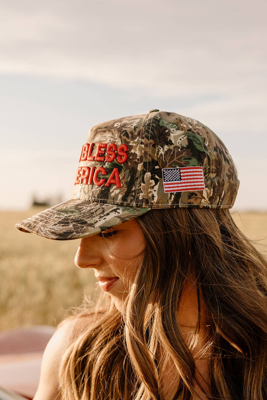 Worthy Hat Co. – wholesale Trucker hat – Women’s – God Bless America1