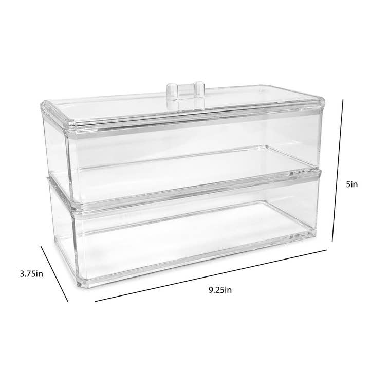 Isaac Jacobs International – Großhandel Schubladen-Organizer – Isaac Jacobs 2er-Set stapelbare Organizer aus Acryl mit Deckel1