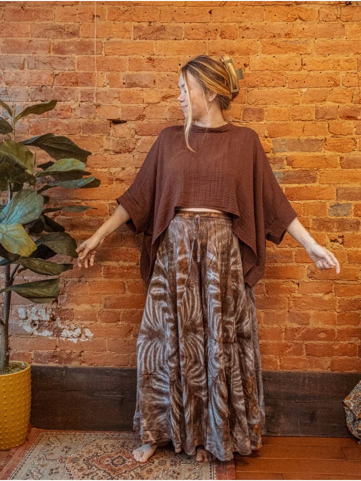 Gardenbelle Shop - Wholesale T-Shirt - Women's - Bohemian Bamboo Organic Cotton Tee Shirt, Flowy Comfy Top
