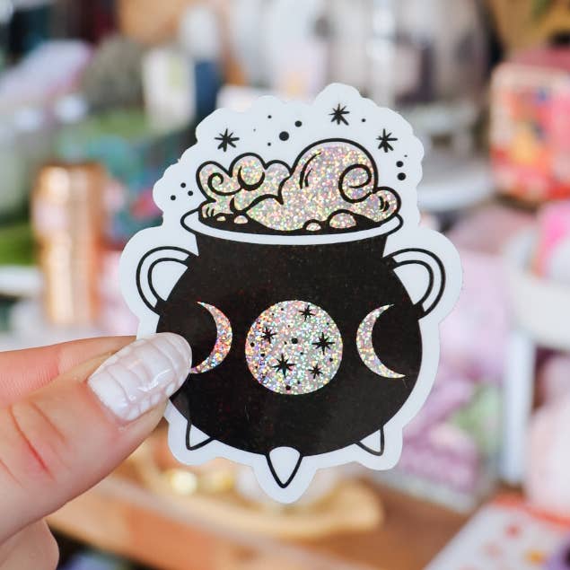 Magic Bubbling Cauldron Sticker for wholesale by Little Viper Co
