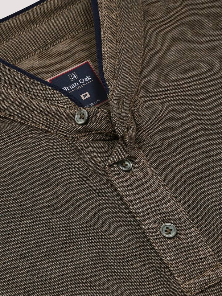 Brian Oak Limited – wholesale Polo – Men’s – Band Collar Polo Shirt – Camel2