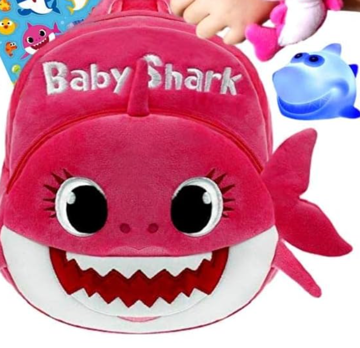 AnimeKuji - Wholesale Backpack - Kids - Baby Shark Toddler Mini Backpack Plush Toy Pink0