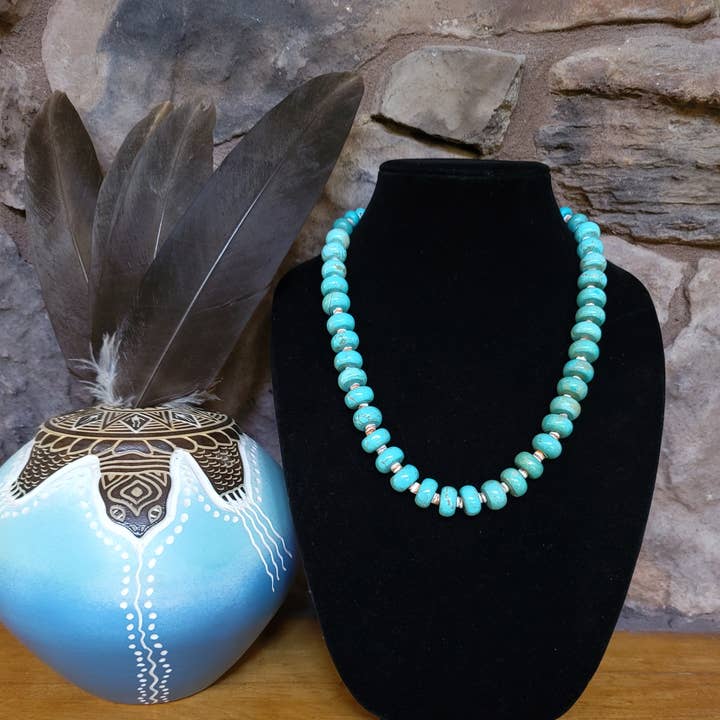 Horse Spirit Studio - Wholesale Beaded/Pearl Necklace - Native Navajo made Turquoise, Spiny Oyster shell Necklace