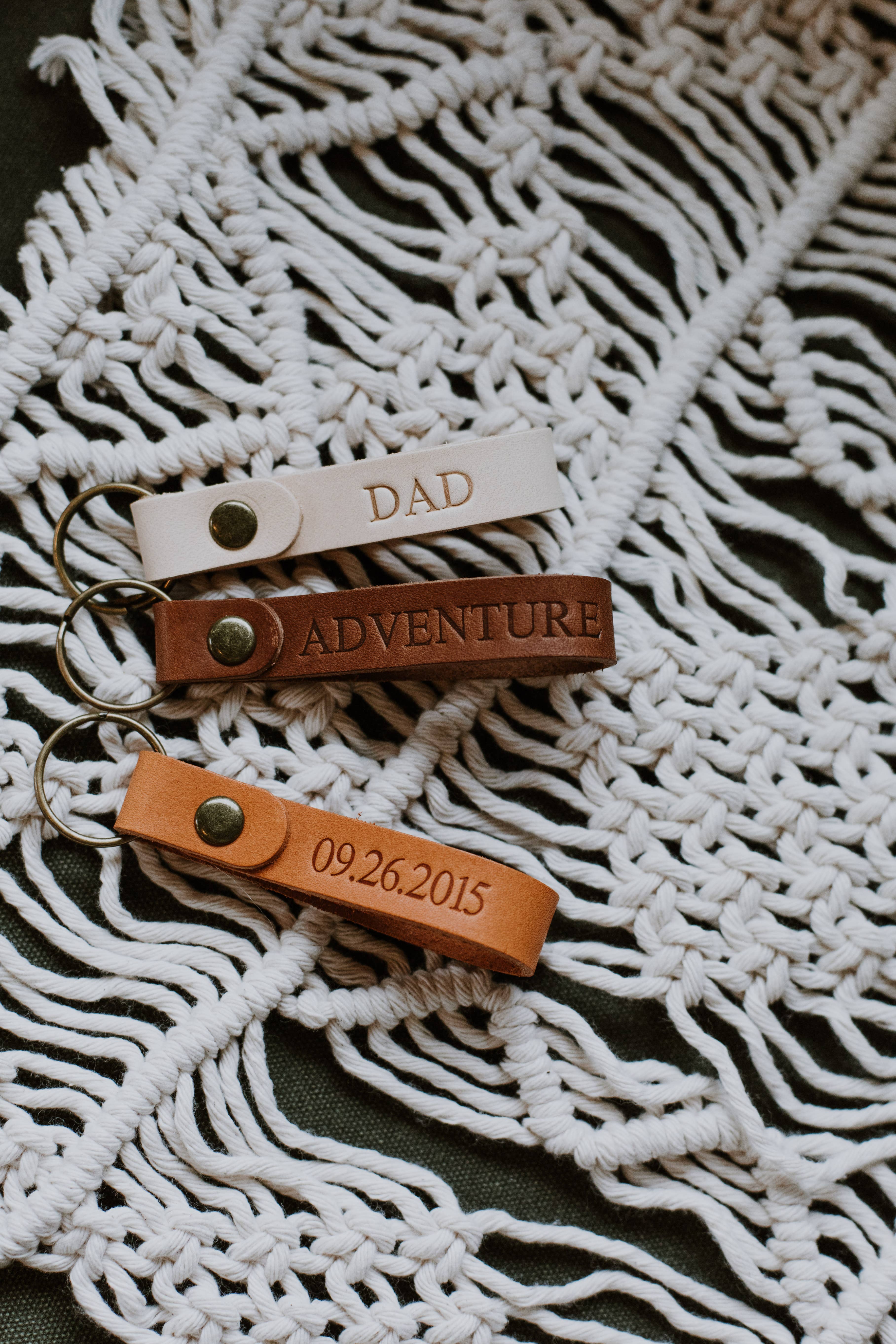 Moccaberry - Wholesale Keychain - Unisex - Leather Keychain Natural Tan, Personalized Keychain1