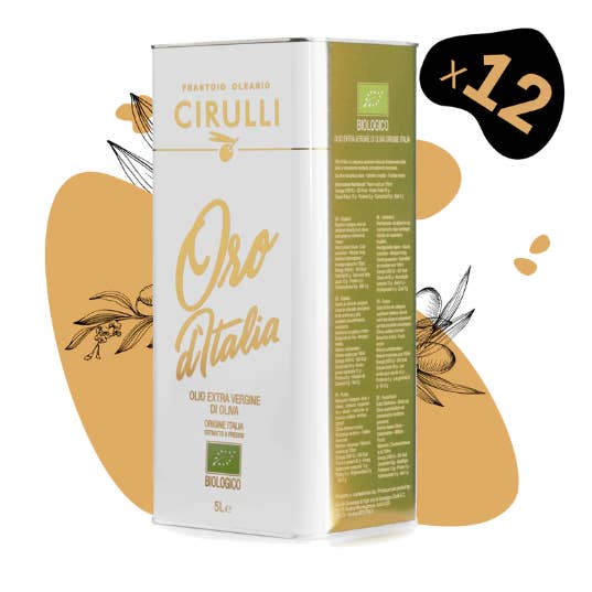 12 Lattine di olio extravergine Biologico • 12 X 5 Litri per la vendita all'ingrosso da parte di Olio Cirulli