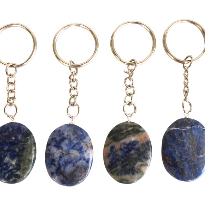 Soothing Crystals - Wholesale Keychain – Unisex - Gemstone Keychain | Sodalite | Crystal Stone Keyring2