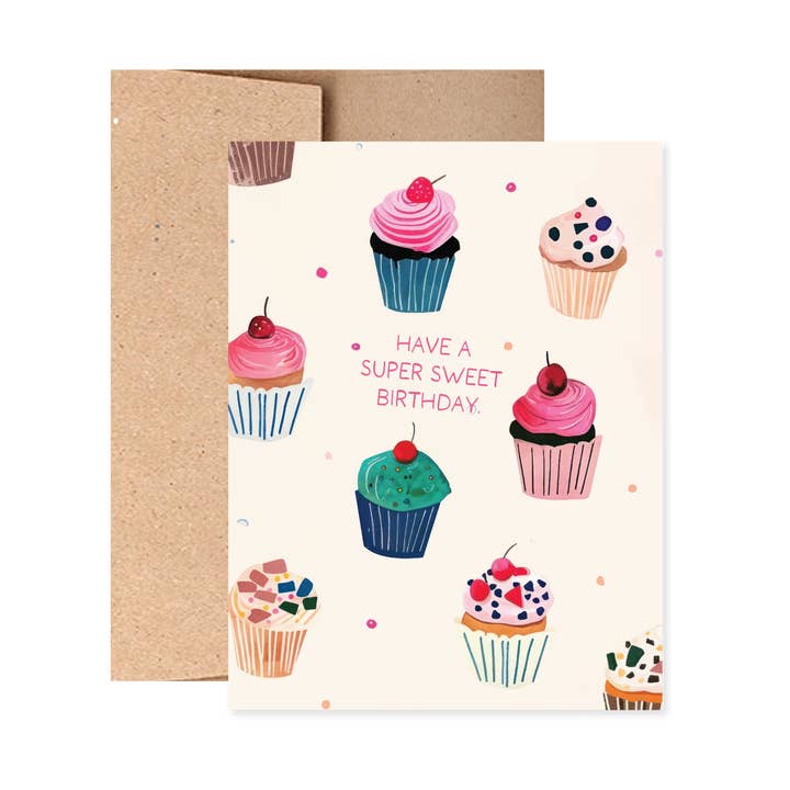 Have a Sweet Birthday Cupcakes Greeting Card for wholesale by The Paxton Press