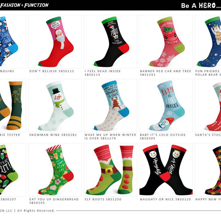 KYNC Custom - Wholesale Socks - Unisex - 160 Pairs Cotton Socks | Christmas Designs5