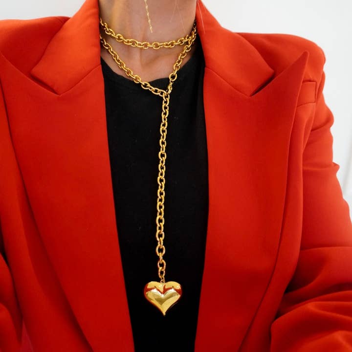 CHANSUTTPEARLS - Wholesale Pendant/Charm Necklace - WRAP AROUND XL HEART NECKLACE