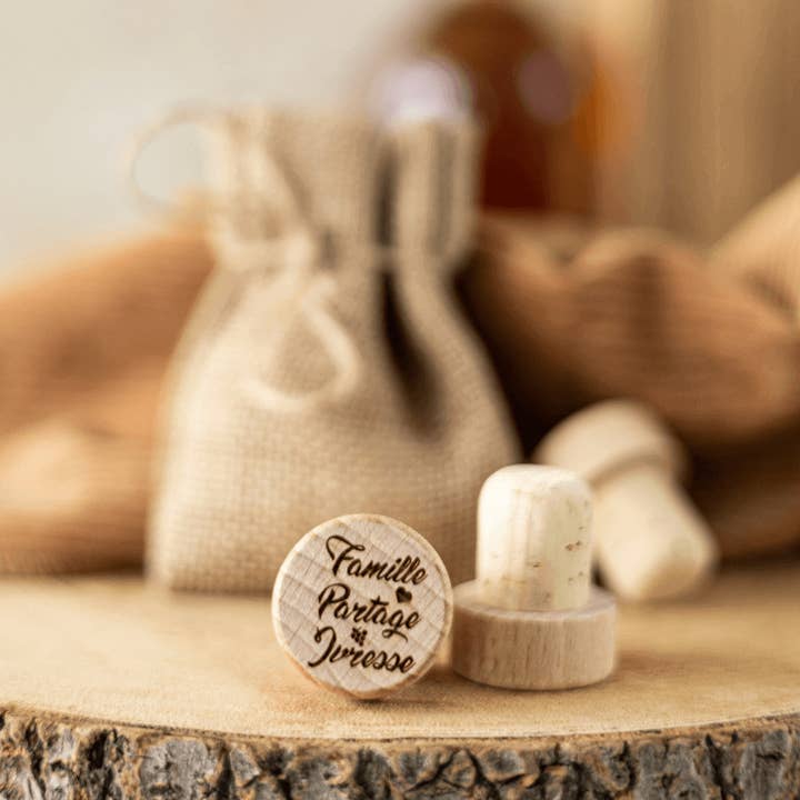 “Family, Sharing, Drinking” Wine Bottle Cork - My Bambou for wholesale by My Bambou
