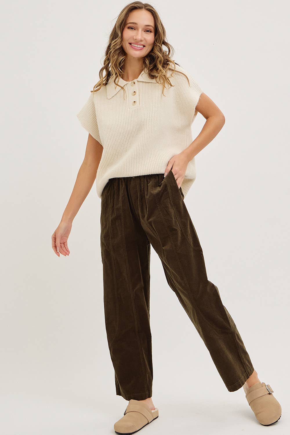 Sweet Lovely by Jen - Wholesale Pants - Women's - EASY CASUAL EVERYDAY PULL-ON RELAXED  CORDUROY PANTS 3