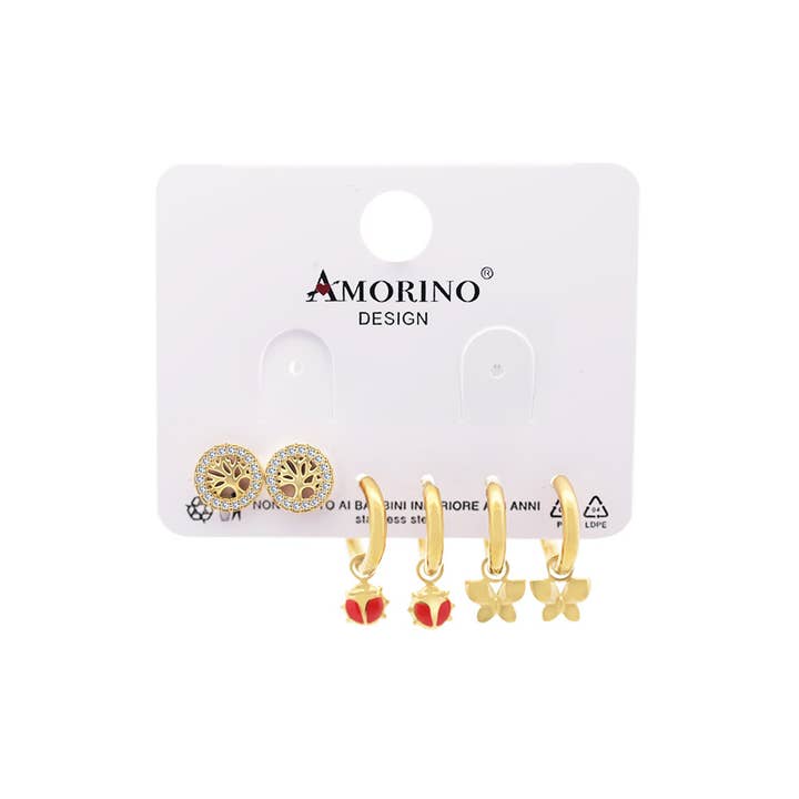 AMORINO SRL - Wholesale Jewelry Set - SET OF 6 EARRINGS WITH NATURAL ELEMENTS1