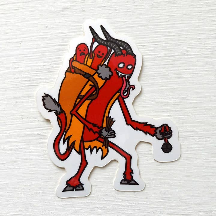 Sticker - Krampus for wholesale by Haha Hot Dogs