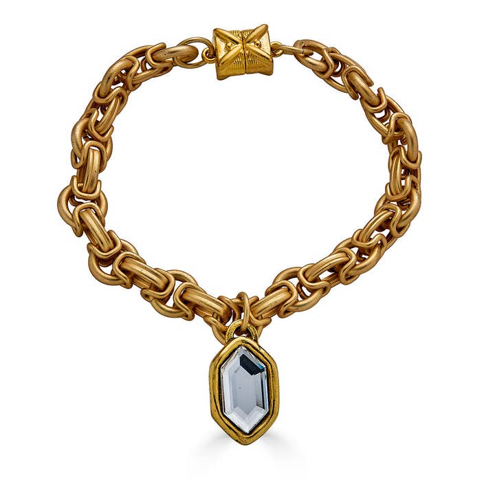Bracciale in oro opaco con cristallo Marquis per la vendita all'ingrosso da parte di Loni Paul Jewelry