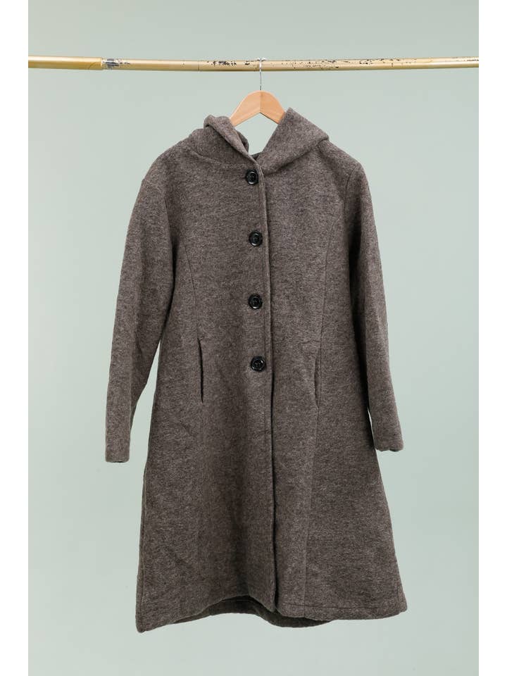 la maison des fibres naturelles - Wholesale Coat - Women's - Long plain wool coat 99320 20% Polyester - 80% Wool14