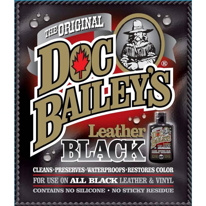 Kit di dettagli in pelle nera originale di Doc Bailey per la vendita all'ingrosso da parte di Doc Bailey's Leather Care