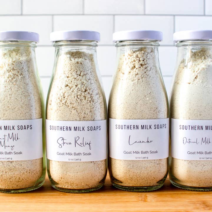 Goat Milk & Oat Bath Soak - Eucalyptus Mint for wholesale by Southern Milk Soaps
