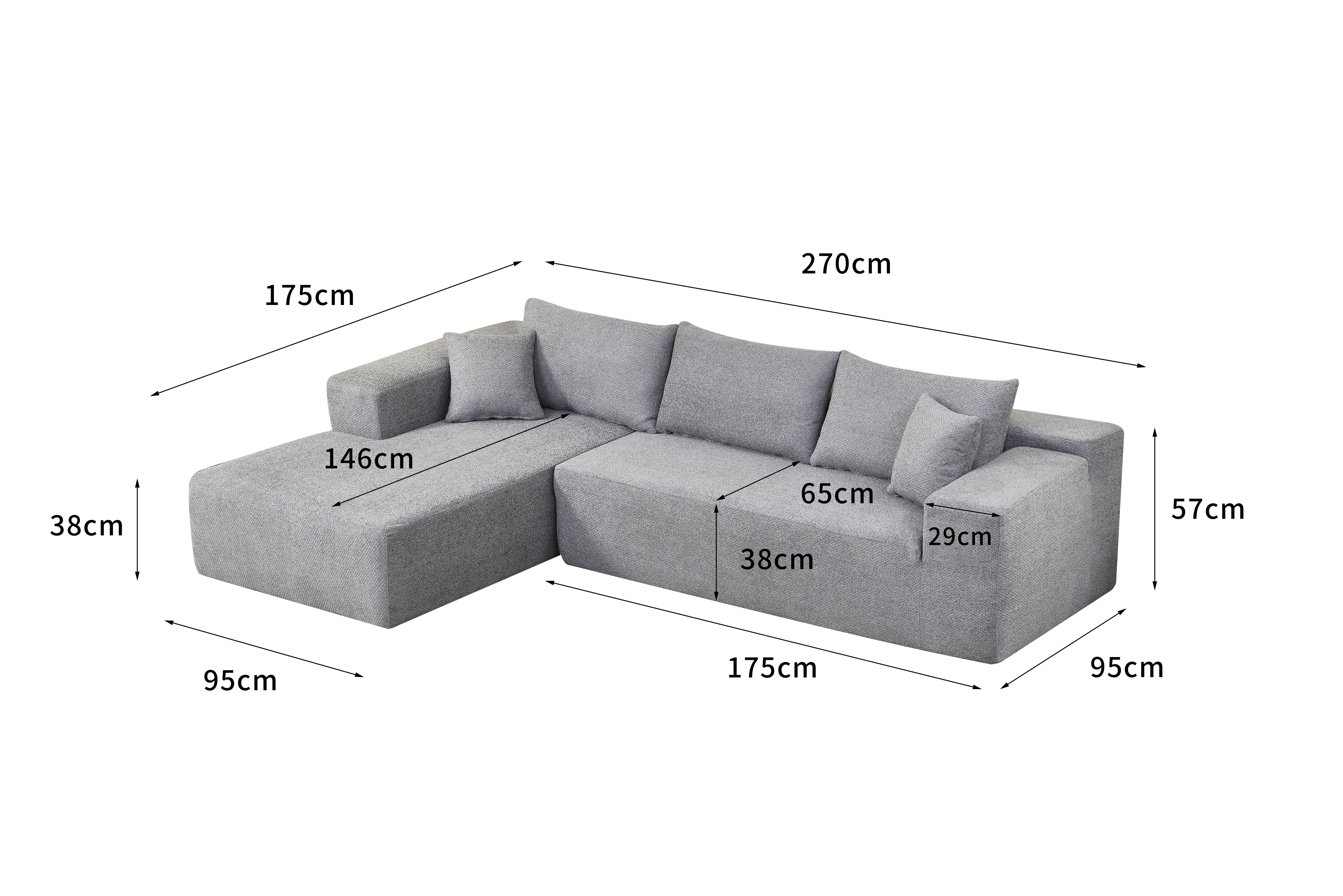 LivingTaste Home Inc - Vente Canapés - Canapé d'angle noir en L – méridienne 3 places13