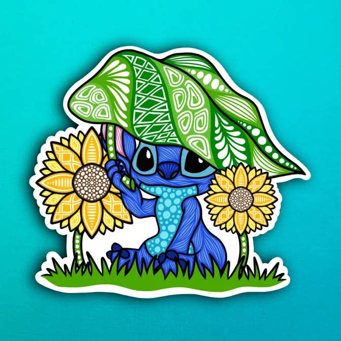 Sunflower Stitch Sticker (WATERPROOF) for wholesale by Zenspire Designs