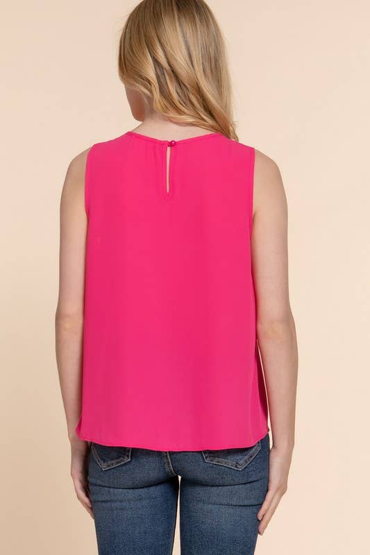 Active Basic | Active USA - Wholesale Blouse - Women's - Sleeveless Round Neck Woven Top9