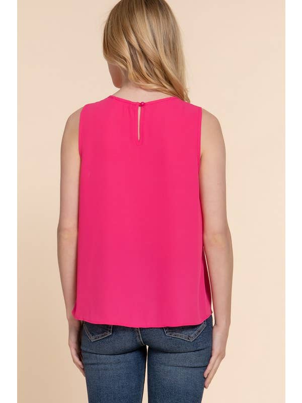 Active Basic | Active USA - Wholesale Blouse - Women's - Sleeveless Round Neck Woven Top9