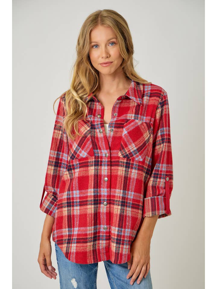Mystree - Wholesale Shirt Jacket/Shacket - Women's - 61157 Plaid Shirt Jacket 25
