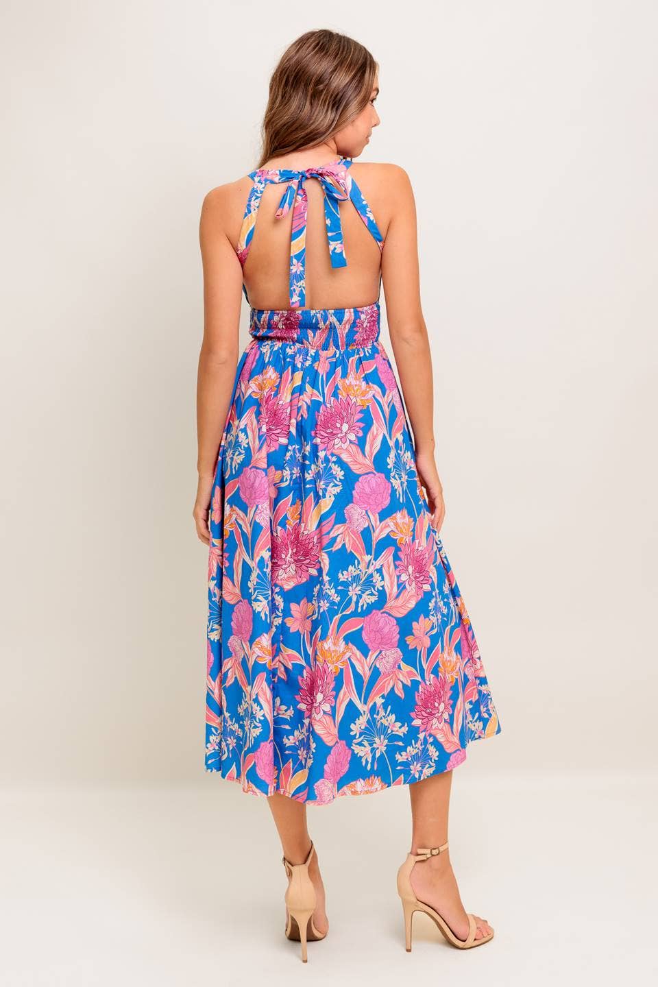 AZUL ROSA Vestido midi tejido estampado - ID22729 de venta al por mayor en Faire2