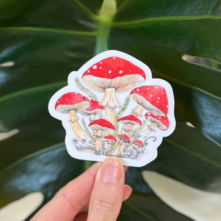 Granola Girl Outfitters - Wholesale Sticker - Red Cap Mushroom Sticker - Light-weight / Indoor: πΏπ2