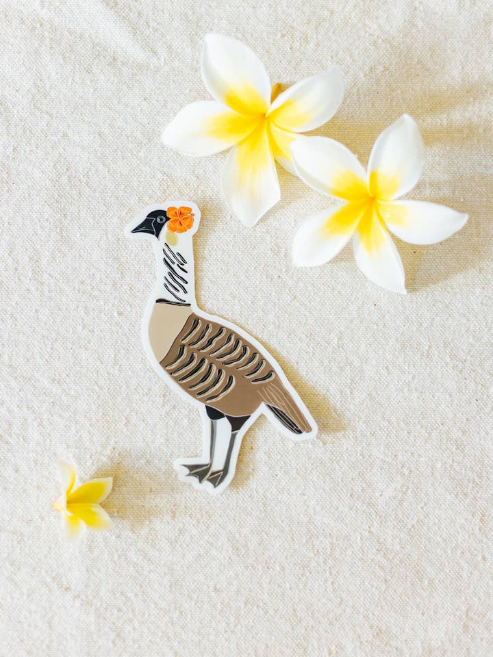 Hibiscus Nene Sticker for wholesale by Left Right Design