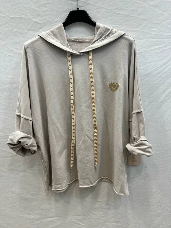 Mimi & Gogo - Wholesale Hoodie - Women's - Embroidered heart hoodie @9020_SweatCoeur15