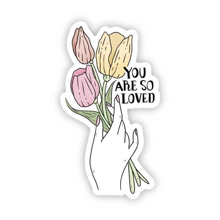 You are so loved pastel flowers sticker for wholesale by Big Moods