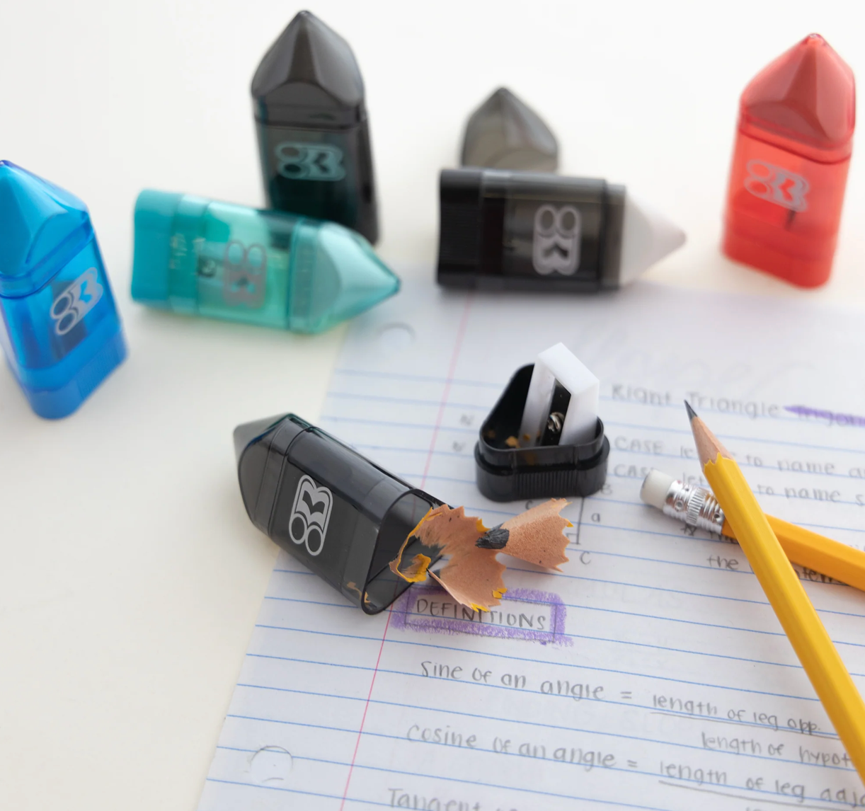 Luna Office Supply -  Everyday Essential - Wholesale Pencil Sharpener - Rex Sharpener w/ Receptacle + Eraser (2/Pack)5