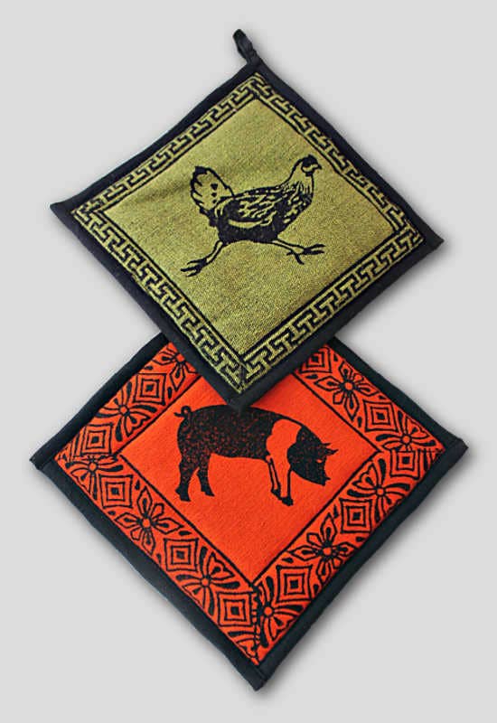 Ganesh Himal Trading – wholesale Oven mitt/pot holder – Hand Block-Printed Cotton Potholder (Fair Trade)1