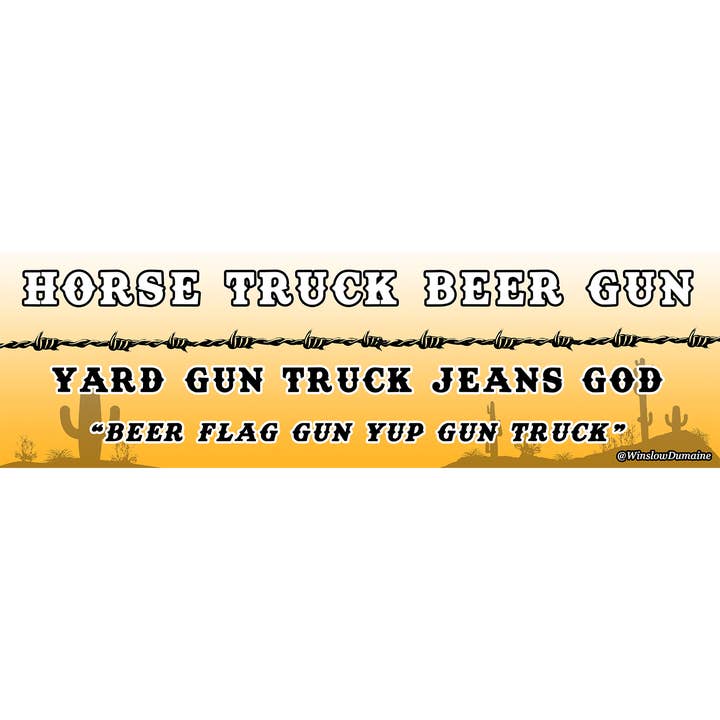 Pegatina de parachoques de camión de caballos cerveza pistola para venta al por mayor de Defensive Wounds