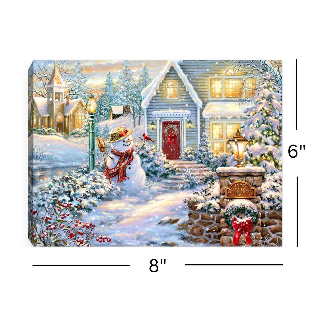 Glow Decor – wholesale Christmas decoration – Silent Night Lane 8x6 Lighted Tabletop Canvas2