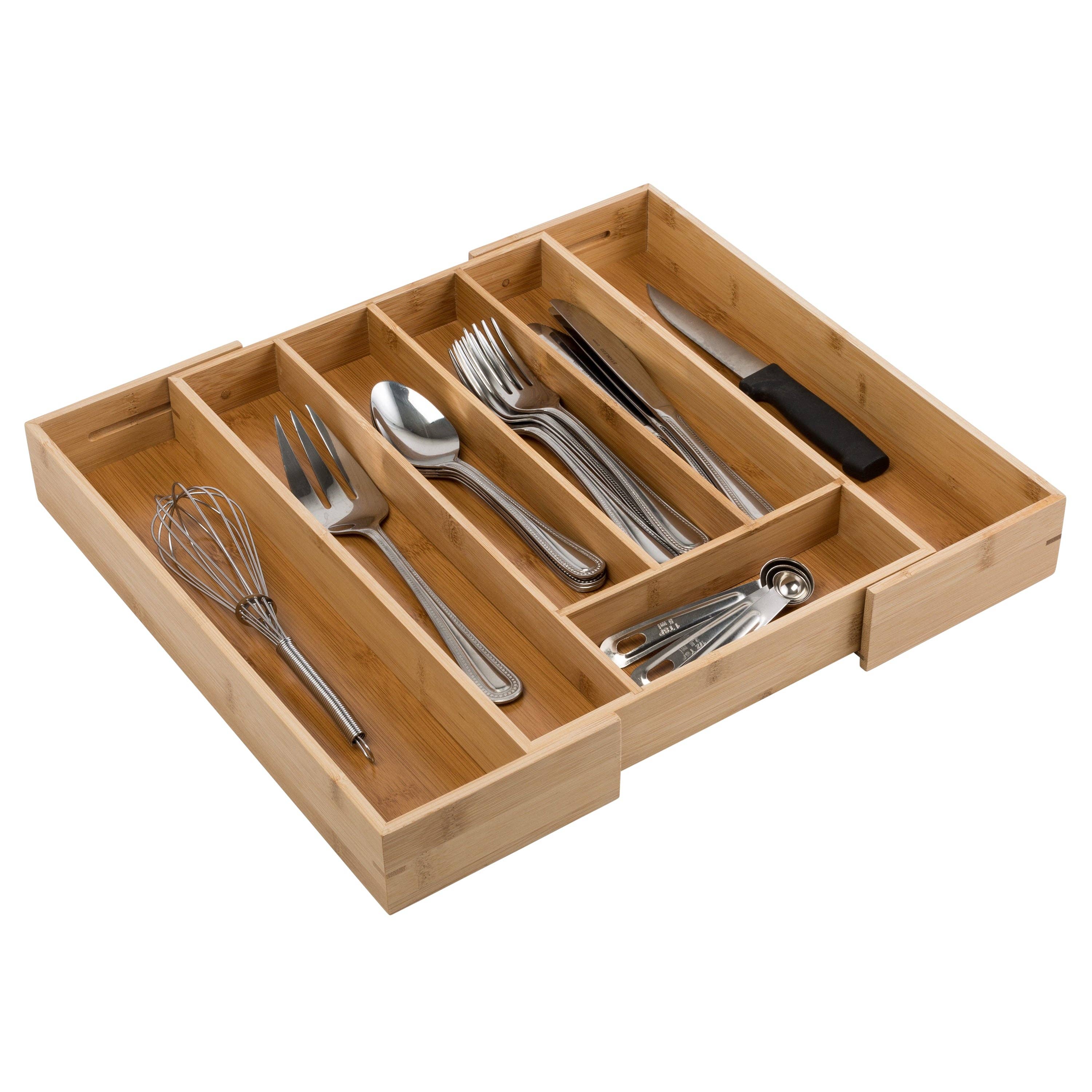 Wholesale Adjustable Bamboo Drawer Divider Organizers Large Expandable  Drawer Organization Separators for Kitchen Utensils Dress From m.