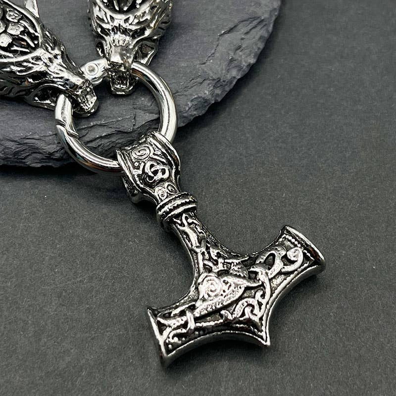 GemMeet - Wholesale Pendant/Charm Necklace - Vintage Viking Thor's Hammer Pendant Necklace6