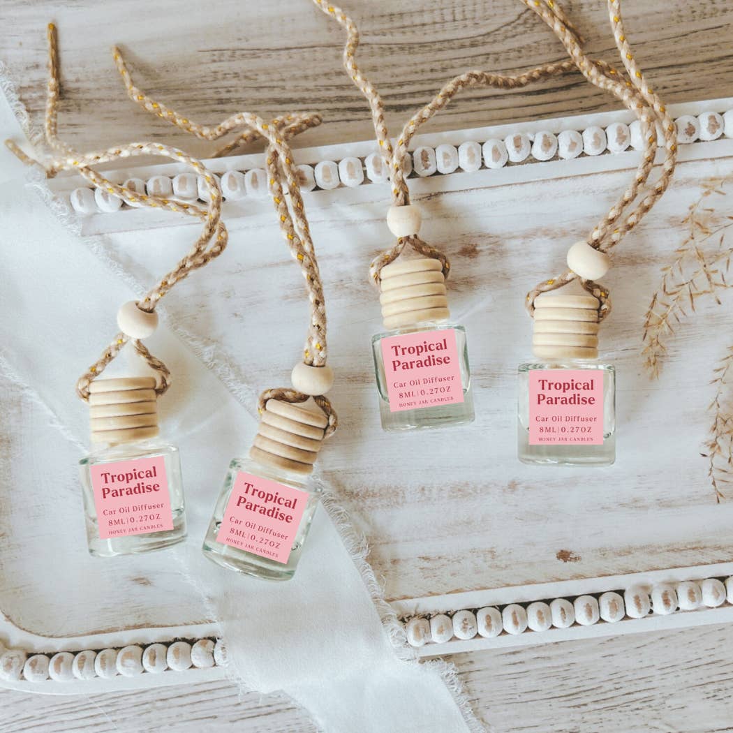 Honey Jar Creations - Wholesale Car Freshener - Unisex - Hanging Car Diffusers | Tropical Paradise | Made in USA