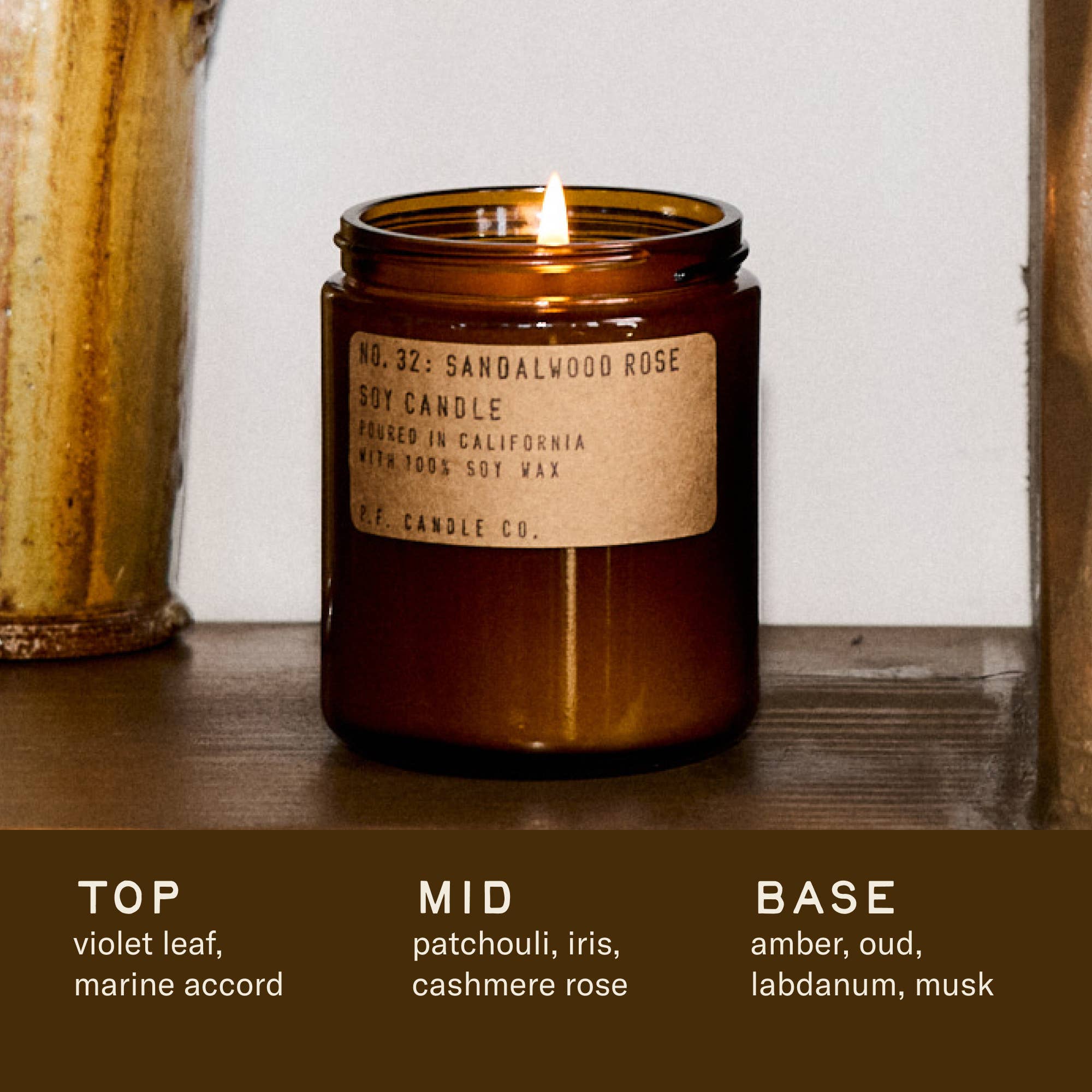 P.F. Candle Co. - Wholesale Jar/Filled Candle - Sandalwood Rose - 7.2 oz Standard Soy Candle2