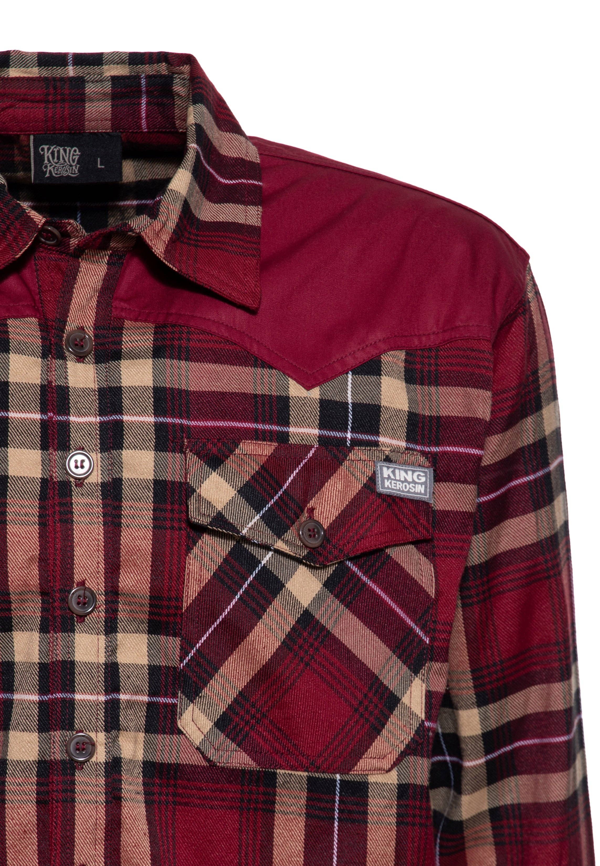Bordeaux Western flannel shirt for wholesale on Faire2